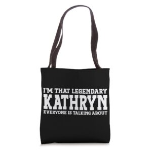 kathryn personal name women girl funny kathryn tote bag