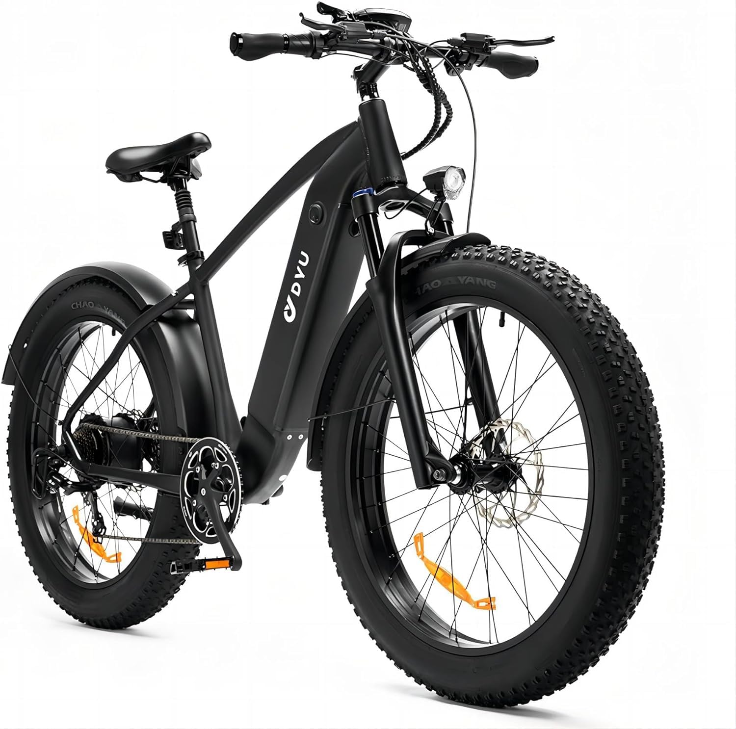 DYU Electric Bike for Adult Up to 80 Miles Long Range Mountain E-Bike, 750W 26" Fat Tire Electric Bicycle with Removable 48V 20Ah Battery, 7-Speed Dual Shock Absorber, 28mph Snow Bike