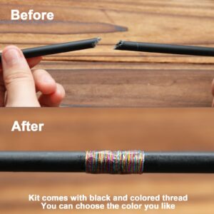 FishTrip Fishing Rod Repair Kit Complete with Epoxy,10pcs Carbon Fiber Sticks Pole Building Kit, AB Glue, Wrapping Thread for Saltwater Freshwater Spinning Casting Rod