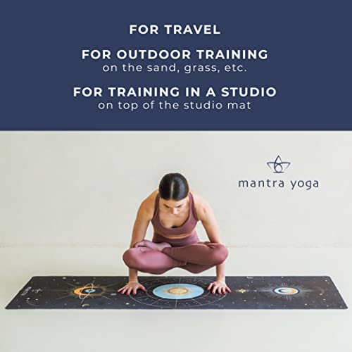 Mantra Yoga Travel PRO 1.5mm - Foldable Fitness & Exercise Mat with Bag | Lightweight, Compact & Eco-Friendly | Non-Slip & Washable | For All Types of Yoga | 72" L x 24" W