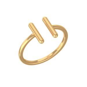 DHRUVANSH CREATIONS Open Bar Ring, Parallel Bar Ring, Double Bar Ring, Gold Bar Ring, Modern Ring, Open Ring, Modern Minimalist Ring, Line Ring, Double Bar, Double Ring (6.5, Gold)