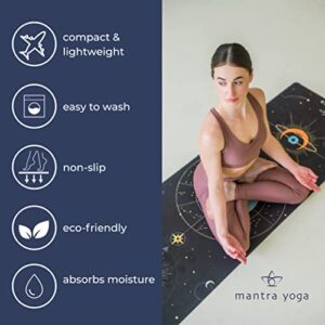 Mantra Yoga Travel PRO 1.5mm - Foldable Fitness & Exercise Mat with Bag | Lightweight, Compact & Eco-Friendly | Non-Slip & Washable | For All Types of Yoga | 72" L x 24" W