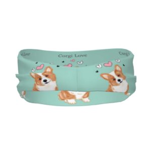 Workout Headband Cute Corgi Hairband Breathable Sweatbands