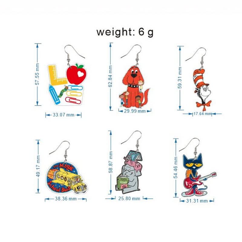 Cute Animal Acrylic Red Dog Caterpillar Apple Dangle Drop Earrings Funny Creative Cartoon Guitar Cat Flying Bus Earrings for Women Jewelry Gifts-D monkey