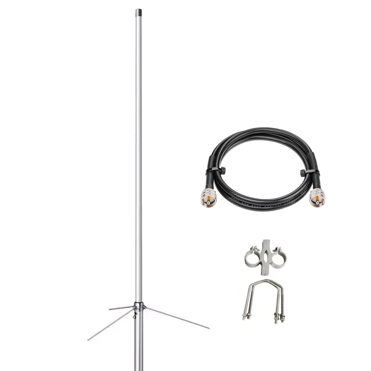 CB Radio Antenna Marine Talkie Walkie Base Station Antennas Boat VHF UHF 29.6/50.5/144/433Mhz Fiberglass Outdoor PL259 for Boat Car RV Uniden Icom Yaesu Cobra Midland Hand Held CB Radio System