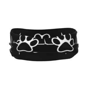 Jogging Headband Dog Paw Print Heartbeat Moisture Wicking Stretch Sweatbands