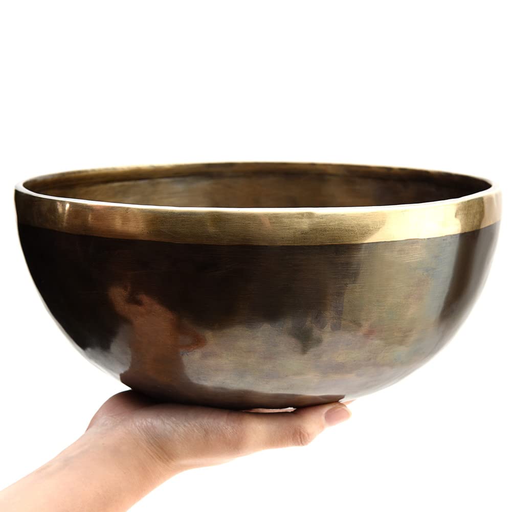 Himalayan Singing Bowl Set — 100% Handmade 8" Meditation Sound Bowl Handcrafted in Nepal with Mallet Striker & Cushion for Spiritual Healing, Mindfulness, Yoga & Relaxation, Flower of Life