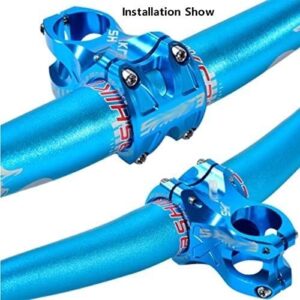 ZECHAO Bike Stem,Ultralight Stem 31.8mm-35mm Mountain Road Bike Stem 50mm Bike Riser Mountain AM XC DH Stem Handlebar Stem Bike Stem (Color : Blue, Size : 28.6 * 31.8 * 50MM)