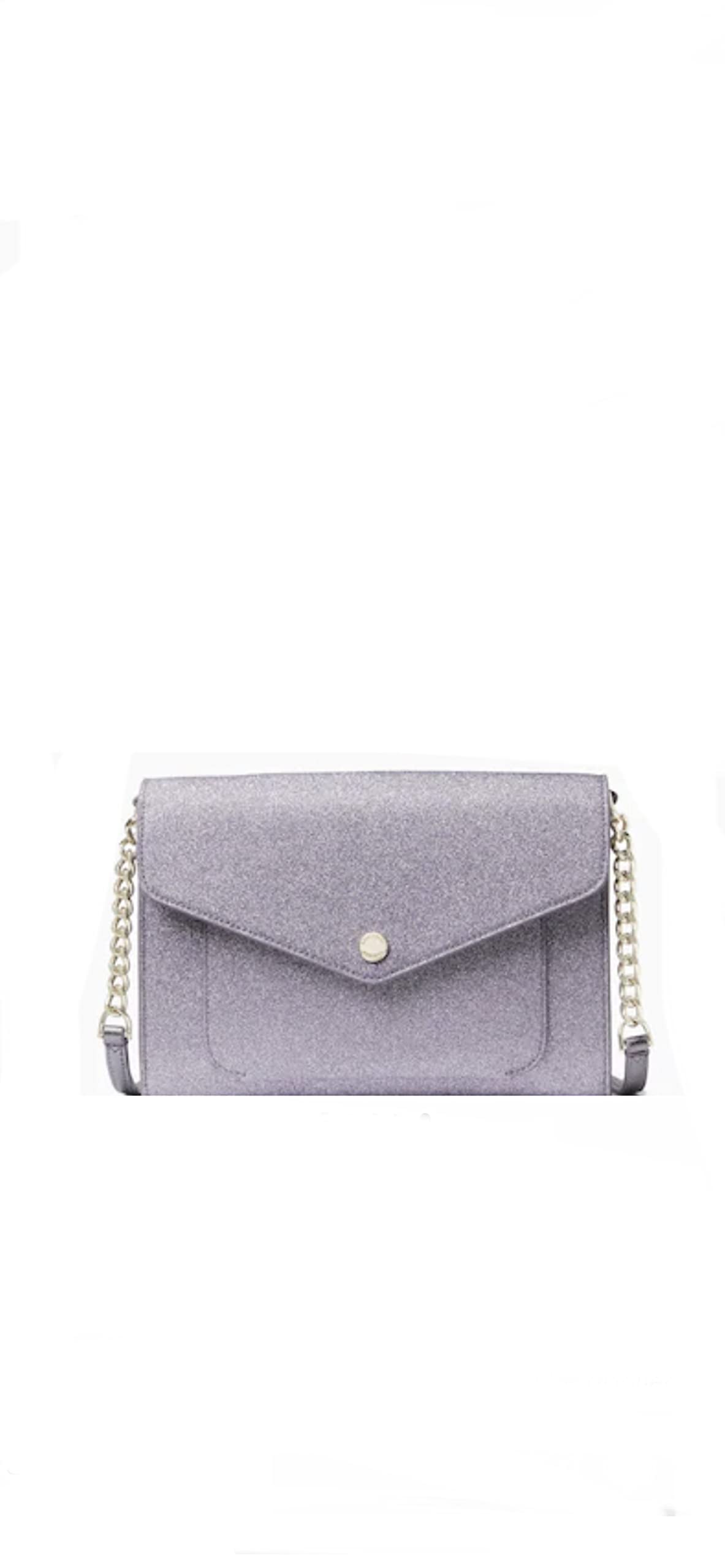 Kate Spade Tinsel Flap Glitter Crossbody Purse (Lilac frost)