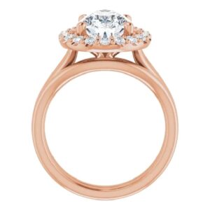 Pear Moissanite Engagement Ring Set 3 CT Handmade 10K Solid Rose Gold Rings for Women Solitaire Colorless Diamond Anniversary Halo Bridal Wedding Ring Proposal Gifts VVS1 Colorless