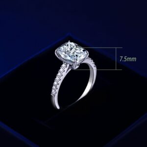 Blongme 3.5CT Engagement Rings Cushion Cut Cubic Zirconia CZ 925 Sterling Silver Wedding Promise Rings for Her Wedding Bands for Women Size 10