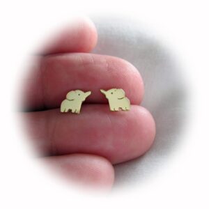 New 18K Gold Plated Sterling Silver 6mm Elephant Post Stud Earrings ME0869MOOO