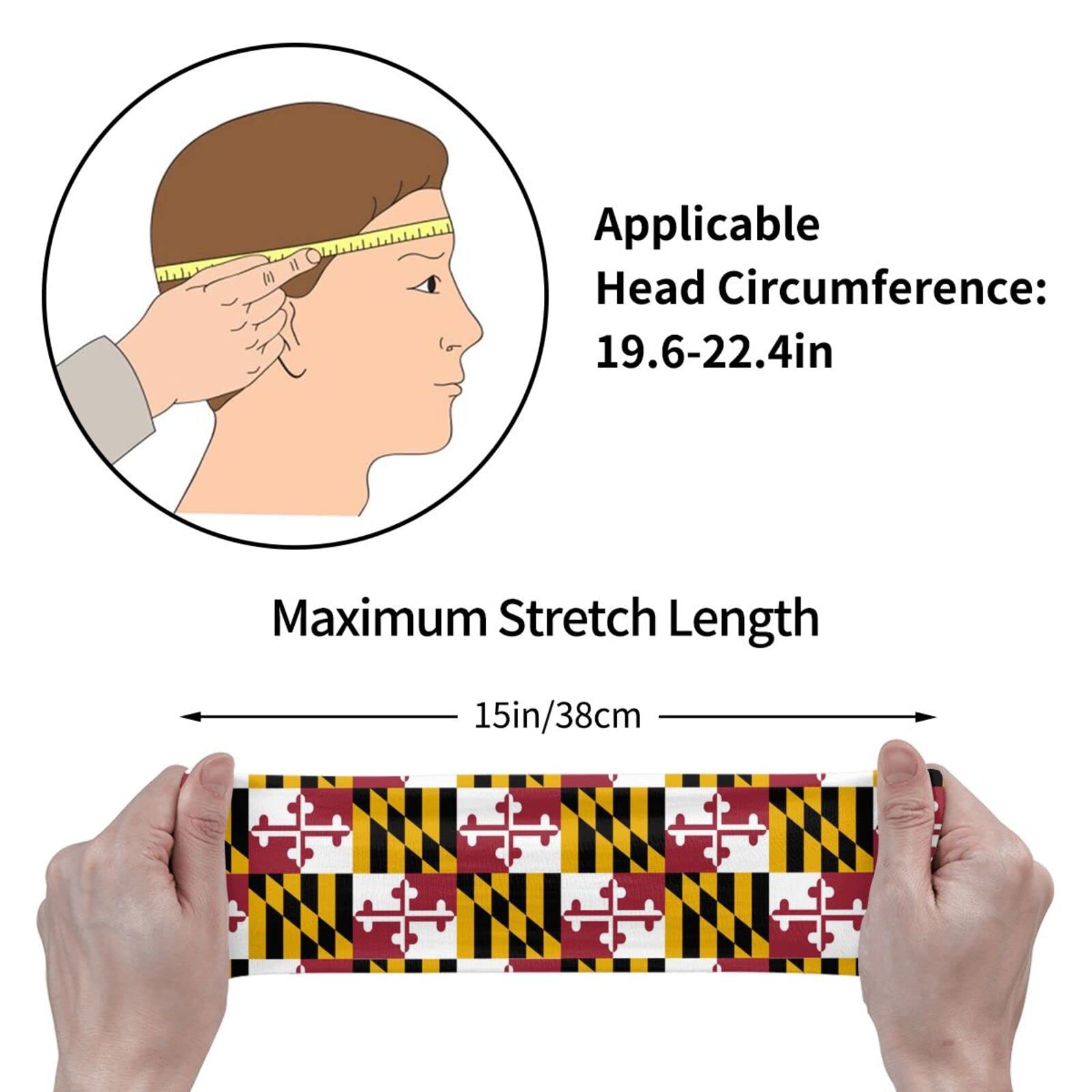 Jogging Headband Maryland Flags Men Women Breathable Sweatbands