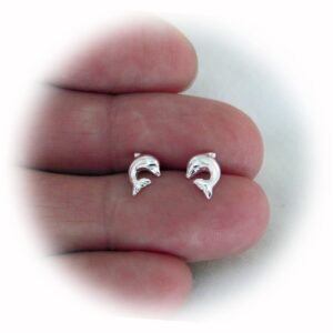 New Sterling Silver 9mm Dolphin Post Stud Earrings ME0601MOOO