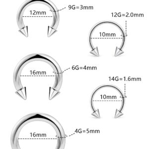 Tvalccoy Septum Stretching Kit 14g 12g 14 10g 8g 6g 4g 14 12 Gauge Big Nose Piercing Rings Stretched Jewelry for Women Men Acrylic Pincher Taper Surgical Steel Horseshoe Internally Threaded