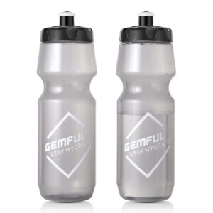 gemful water bottle bpa free reusable bike gym fitness clear squirt bottles 24oz 2 pack