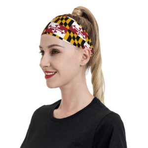 Jogging Headband Maryland Flags Men Women Breathable Sweatbands