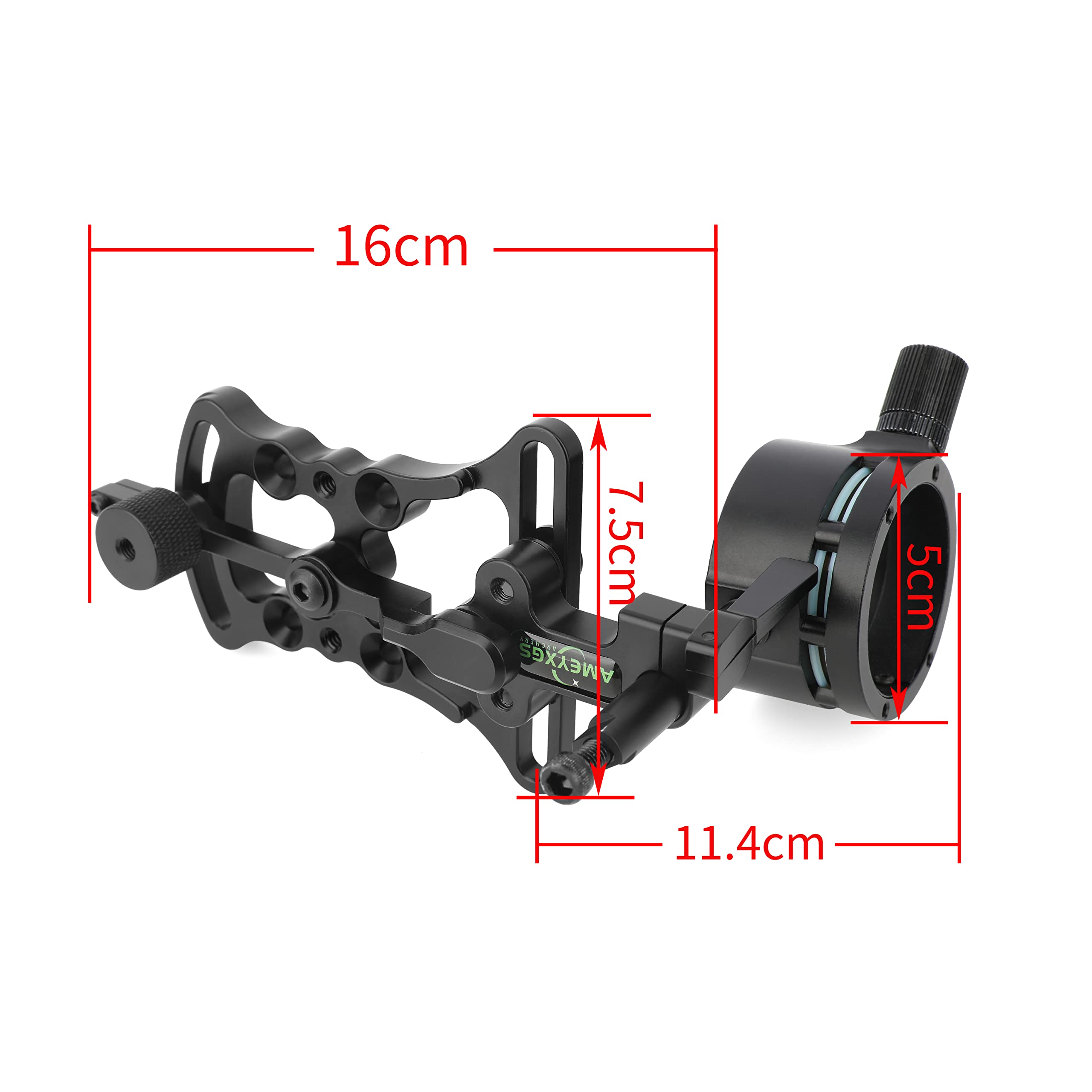 Archery Compound Bow Sight Aluminum Alloy 0.019" Fiber Optic 1 Pin Bow Sight Micro-Adjustable Aim Sight Toolless Quickset with Sight Light Compound Bow Accessory (Bow Sight)