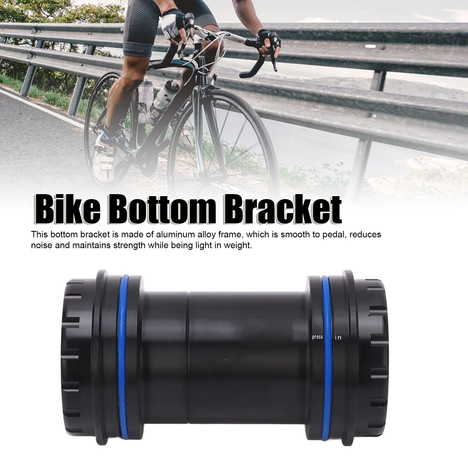 BuyWeek Bike Bottom Bracket, Press Fit Ceramic Bearing Bicycle Bottom Bracket High Strength Bike BB Bottom Bracket for Mountain Road Bike