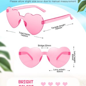 Chicpop 4 Pairs Heart Sunglasses for Women Heart Glasses Rimless Heart Shaped Sunglasses Fun Party Decorations