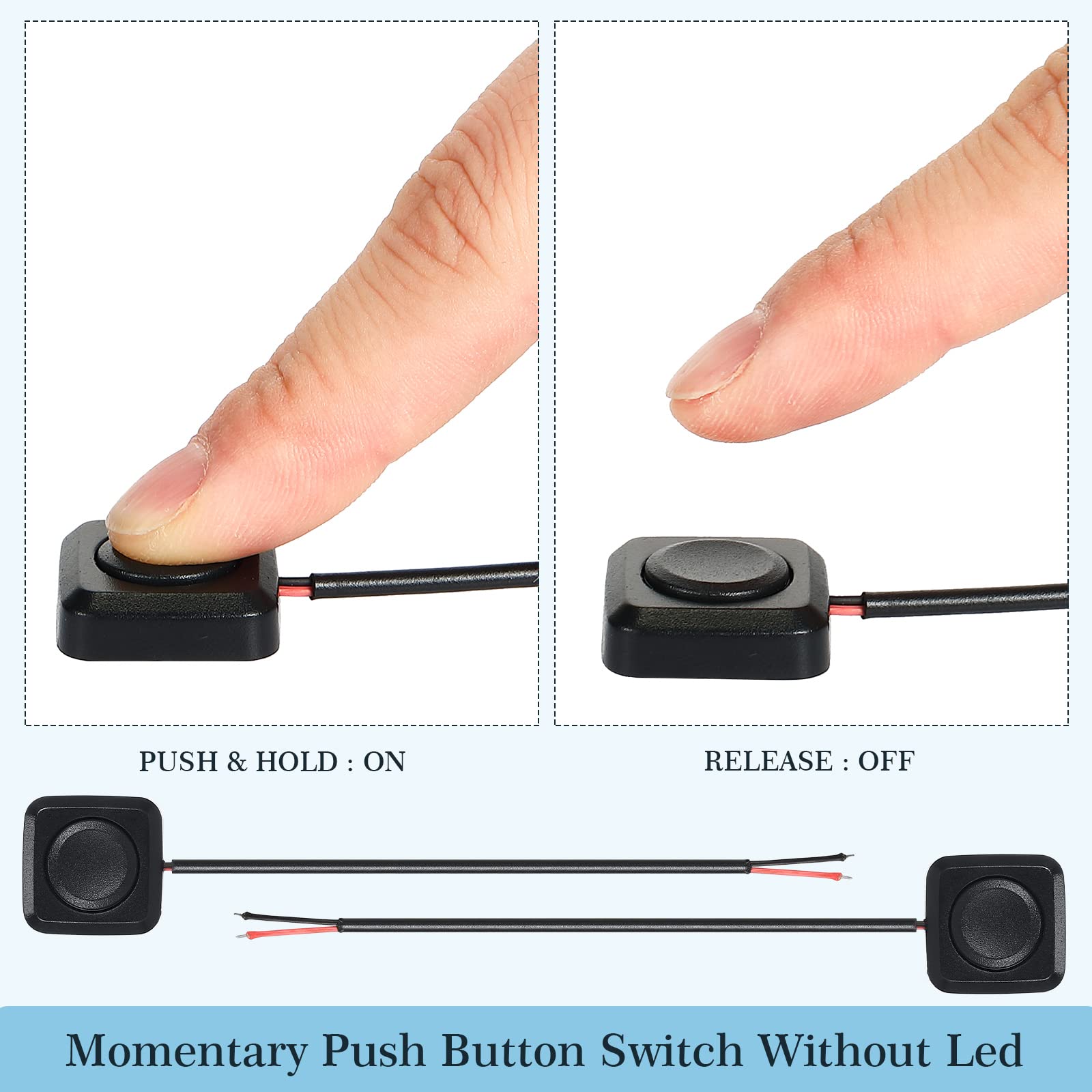 LEIFIDE Switch Push Button ON Off Switch 12V 24V Surface Mount Mini Button Switch Easy to Install Electronic Experiment Industrial Control Wait (Momentary Push Button)