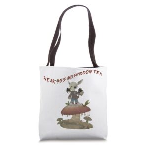 weak ass mushroom tea - skull kid tote bag