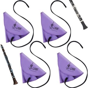 4 pcs clarinet swab cloth clarinet cleaner clarinet cleaning cloth swab for inside tube suitable clarinet piccolo flute sax saxophone (purple)