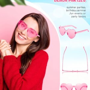 Chicpop 4 Pairs Heart Sunglasses for Women Heart Glasses Rimless Heart Shaped Sunglasses Fun Party Decorations