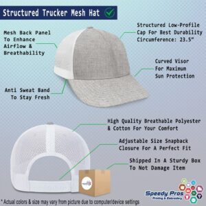 Mesh Trucker Hat Baseball Cap Custom Personalized Text Cotton Dad Hats for Men & Women Snapback Heather Tan One Size