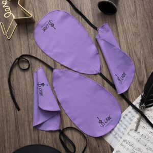 4 Pcs Clarinet Swab Cloth Clarinet Cleaner Clarinet Cleaning Cloth Swab for Inside Tube Suitable Clarinet Piccolo Flute Sax Saxophone (Purple)