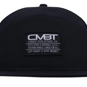 Combat Iron CMBT Pro Performance Hybrid Structured Flatbill Adjustable Baseball Cap (Black)