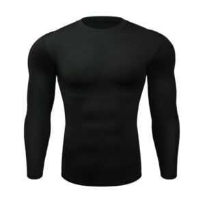 hotfiary men's long sleeve compression shirts winter gear running t-shirt athletic base layer top for gym sports (1 or 2pcs)