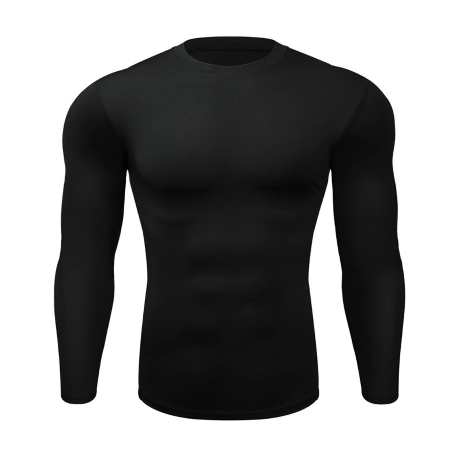 Hotfiary Men's Long Sleeve Compression Shirts Winter Gear Running T-Shirt Athletic Base Layer Top for Gym Sports (1 or 2pcs)