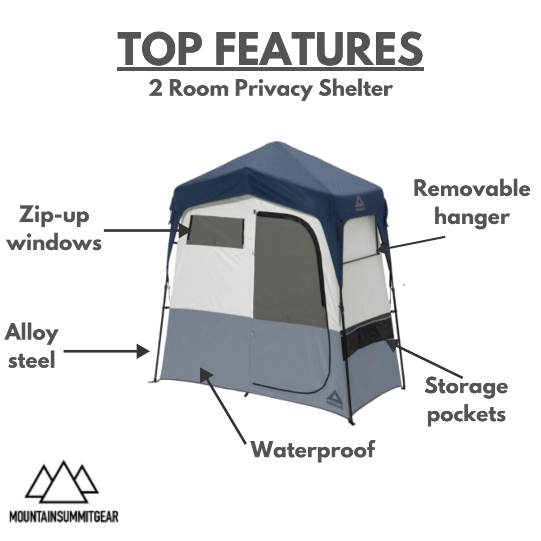 Caddis Rapid 2-Room Privacy Shelter, Camping Shower Tent, Privacy Tents for Camping, Pop Up Tent for Showering, Changing or Lavatories, Portable Shower, (by Caddis Sports Inc.)