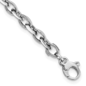 Auriga Fine Jewelry 14K White Gold Polished Fancy Link Bracelet 7.75"