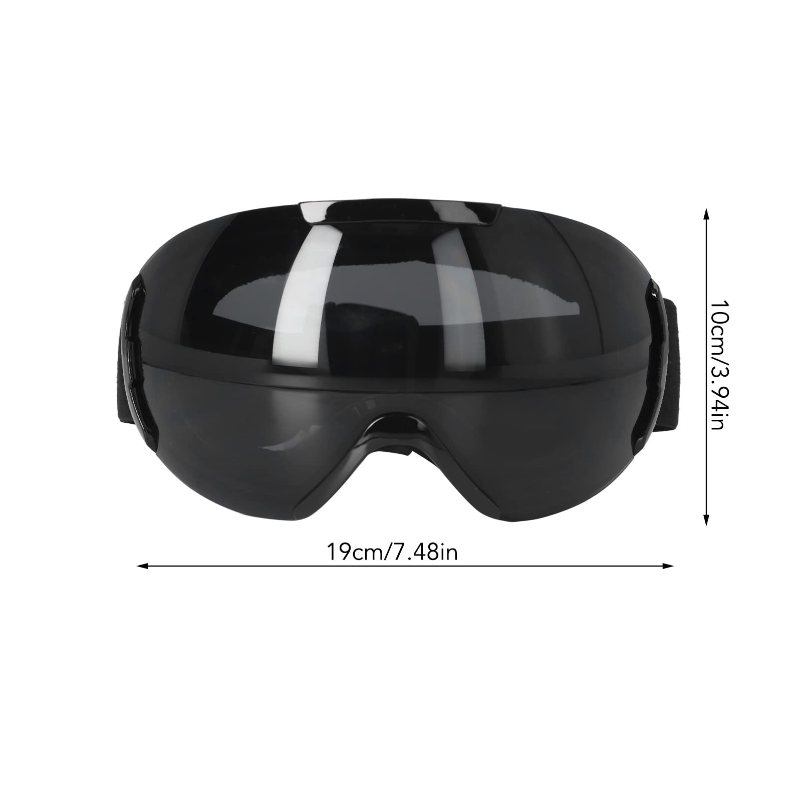 Leapiture Snowboard Glasses Ski Goggles PE Coated Lens Anti Fog Double Layers Adjustable Frameless Skiing Accessories for Snowmobiling(black)