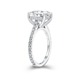 RODIFFY 4CT Cushion Cut Solitaire Engagement Ring,Silver CZ Simulated Diamond Promise Ring(Size:7)