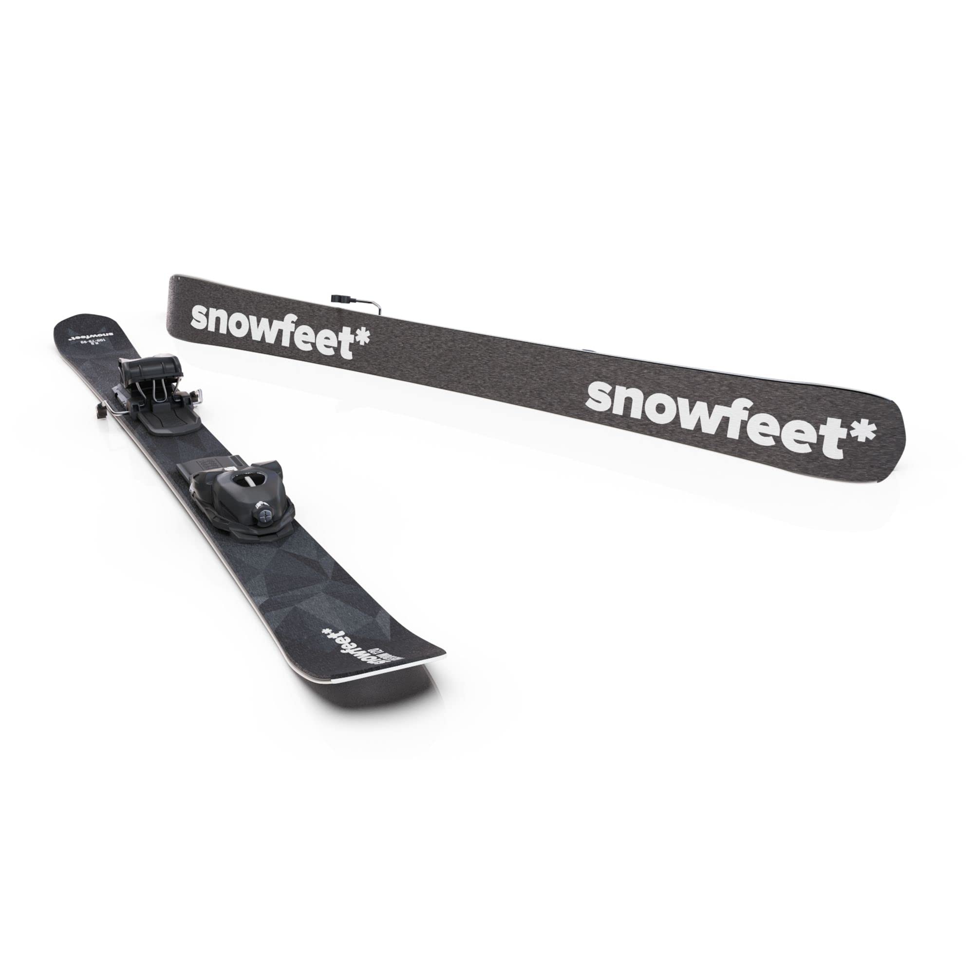 Short Skis by Snowfeet | 120 CM | Freedom | Snowblades Skiblades Short Skis (Black)