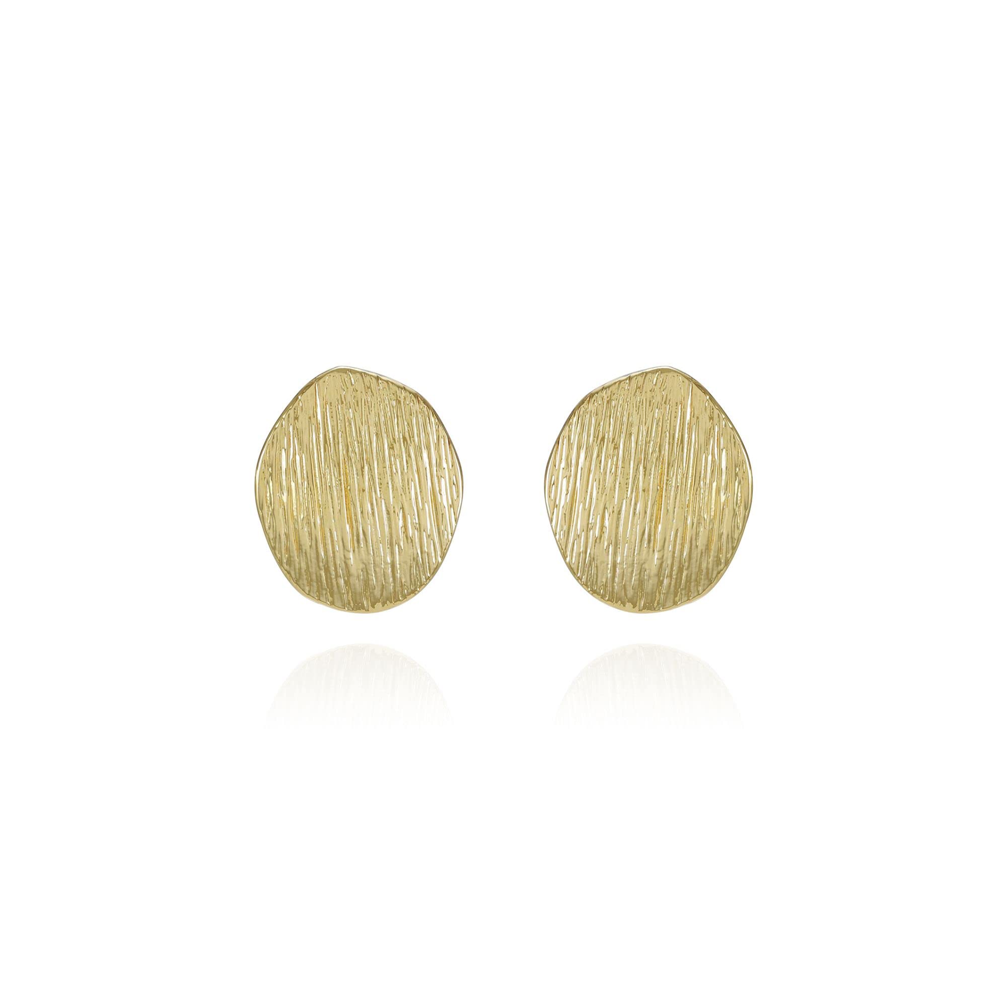 Vince Camuto Pebble Coin Stud Earrings Goldtone