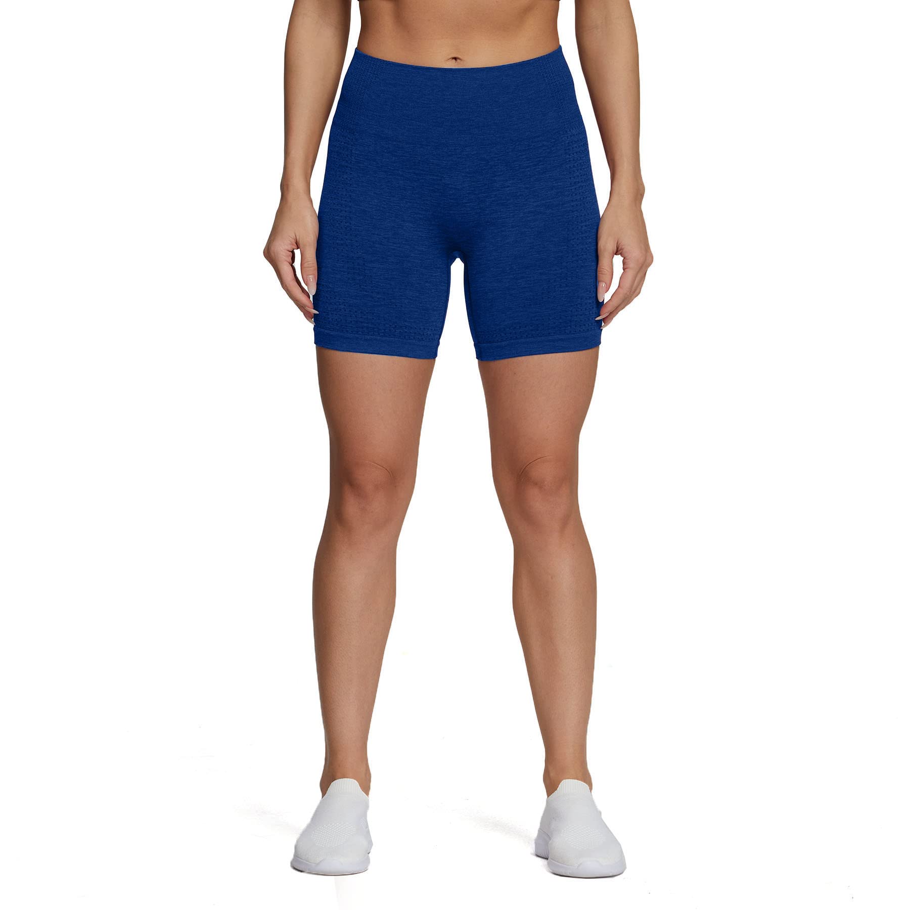 Aoxjox Vital Seamless Biker Shorts for Women High Waist Workout Shorts Booty Running Yoga Shorts 5" (Vital New Navy, Medium)