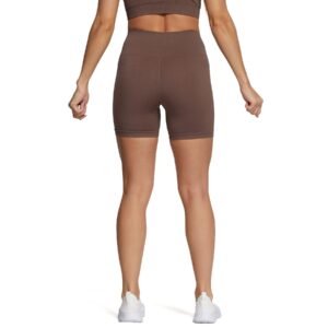 Aoxjox Vital Seamless Biker Shorts for Women High Waist Workout Shorts Booty Running Yoga Shorts 5" (Vital New Fudge Coffee, Medium)