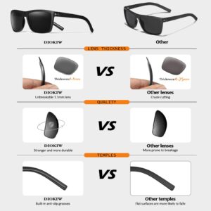 Square Polarized Sunglasses for Men Vintage Style Driving Travel Sun Glasses Lightweight Frame UV Protection Goggles