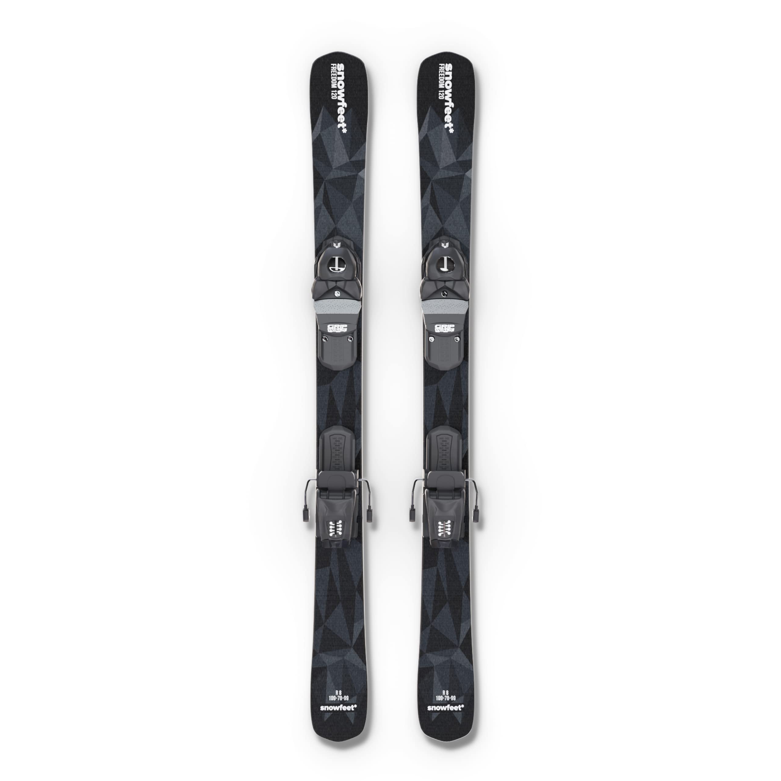 Short Skis by Snowfeet | 120 CM | Freedom | Snowblades Skiblades Short Skis (Black)