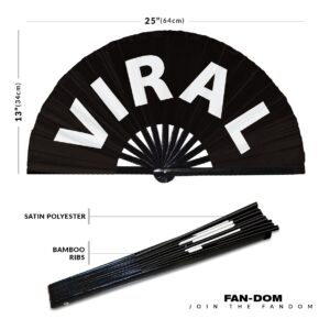 Viral Hand Fan Foldable Bamboo Circuit Hand Fan Funny Gag Slang Words Expressions Statement Gifts Festival Accessories Rave Handheld Circuit Event Fan Clack Fans (Black)