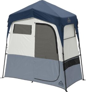 caddis rapid 2-room privacy shelter, camping shower tent, privacy tents for camping, pop up tent for showering, changing or lavatories, portable shower, (by caddis sports inc.)