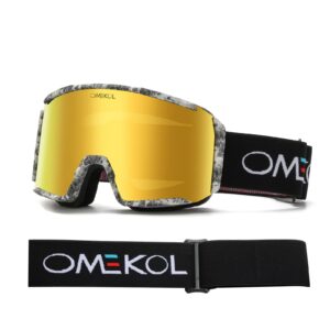 OMEKOL Double Layers Anti-Fog Ski Goggles OTG For Men Women Snow Snowboard Glasses Mask Snowmobile Outdoor Sport Eyewear (G3)