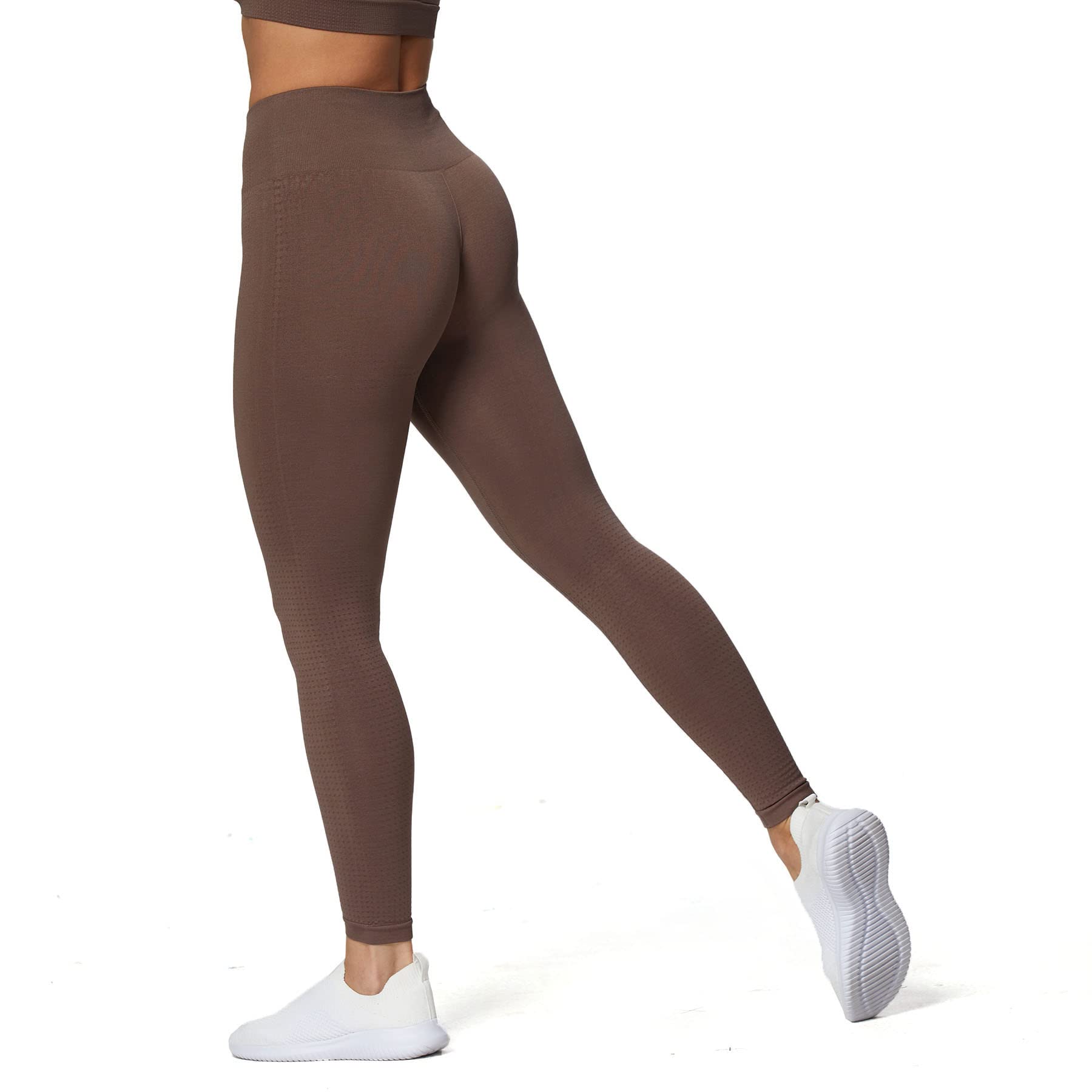 Aoxjox Seamless Workout Leggings for Women High Waisted Vital 3.0 Butt Lifting Tummy Control Yoga Pants (Vital 3.0 Fudge Coffee, Medium)