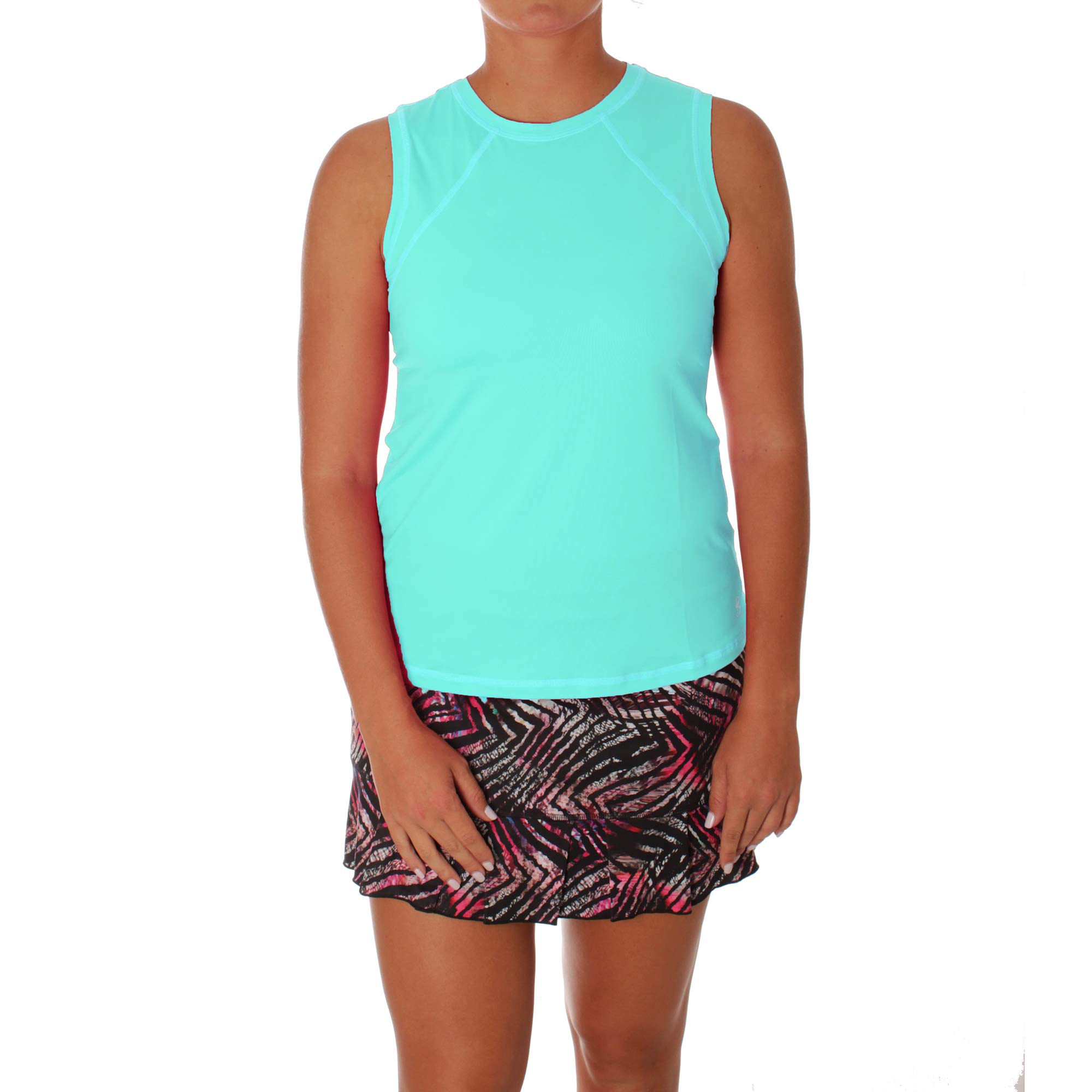 SOFIBELLA UV Colors Womens Sleeveless Tennis Shirt - Cotton Candy/XS