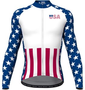 lo.gas usa cycling jersey men long sleeve bike biking shirts american flag road bicycle clothing full zip with pockets