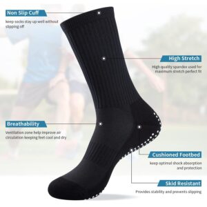 TANSTC Socks Men Women Grip Socks Soccer Anti Slip, Socks for Women Pilates Yoga Non Slip